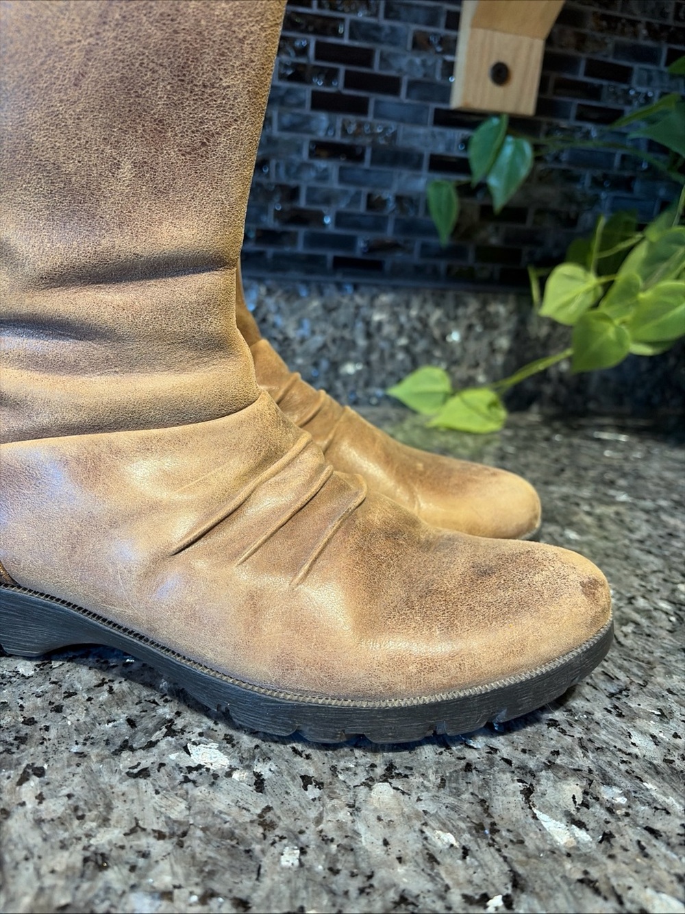 Merrell Vera Mid Barnwood Brown Leather Mid Calf  Boots Women’s Size 8 Zip - Picture 6 of 11